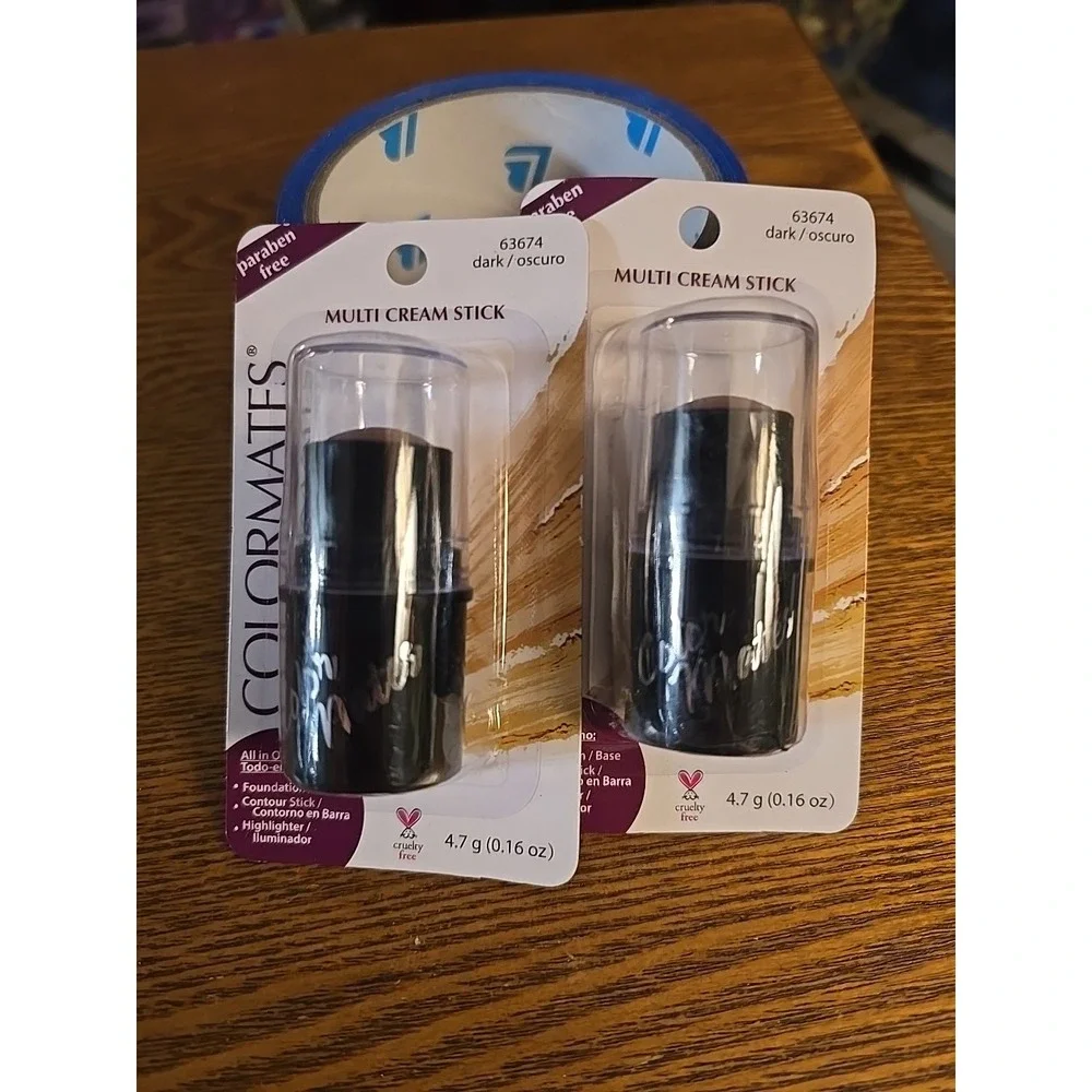 Lot Of 2 ColorMates‎ Multi Cream Stick Foundation Dark 63674